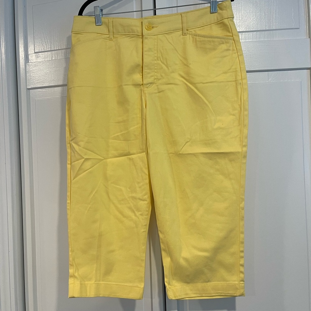 St. John's Bay Yellow Ankle Cropped Pants Tailored Fit